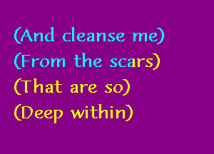(And cleanse me)
(From the scars)

(That are so)
(Deep within)