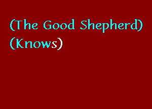 (The Good Shepherd)
(Knows)