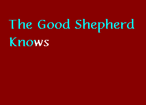 The Good Shepherd
Knows