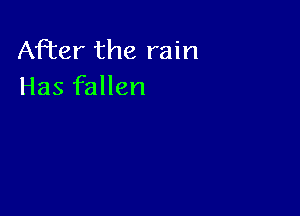 After the rain
Has fallen