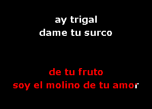 ay trigal
dame tu surco

de tu fruto
soy el molino de tu amor