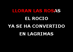 LLORAN LAS ROSAS
EL ROCIO

YA SE HA CONVERTI D0
EN LAGRIMAS