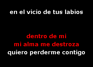 en el vicio de tus labios

dentro de mi
mi alma me destroza
quiero perderme contigo