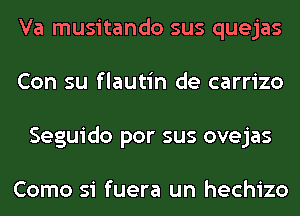 Va musitando sus quejas
Con su flautin de carrizo
Seguido por sus ovejas

Como si fuera un hechizo