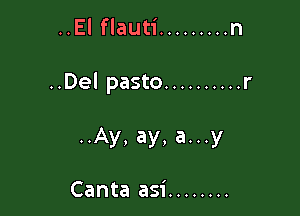 ..El flauti ......... n

..Del pasto .......... r

..Ay, ay, a...y

Canta asi ........