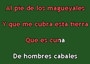 Al pie de los magueyales
Y que me cubra esta tierra
Que es cuna

De hombres cabales