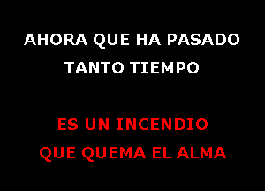 AHORA QUE HA PASADO
TANTO TIEMPO

ES UN INCENDIO
QUE QUEMA EL ALMA