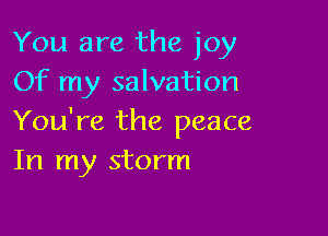 You are the joy
Of my salvation

You're the peace
In my storm