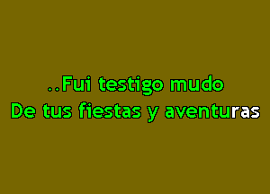 ..Fu1' testigo mudo

De tus fiestas y aventuras