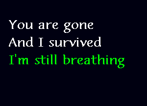 You are gone
And I survived

I'm still breathing