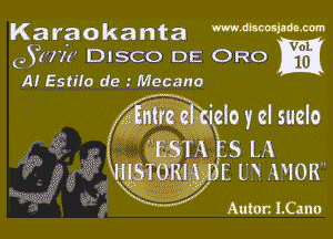 Karaokanta WWW

033177? DISCO DE ORO m

A! Estito de .' Mecano
g tea mlo y el suelo

If? .
J mm SLA
.99 ELEANOR

Anton LCano