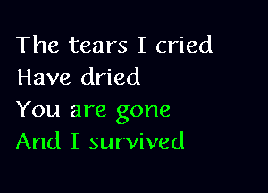 The tears I cried
Have dried

You are gone
And I survived