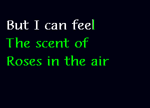 But I can feel
The scent of

Roses in the air