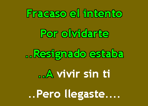 F racaso el intento

Por olvidarte

..Resignado estaba

..A vivir sin ti

..Pero llegaste. . ..