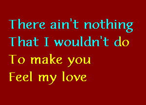 There ain't nothing
That I wouldn't do

To make you
Feel my love