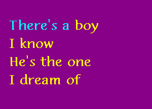 There's a boy
I know

He's the one
I dream of