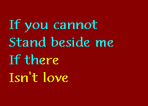 If you cannot
Stand beside me

If there
Isn't love