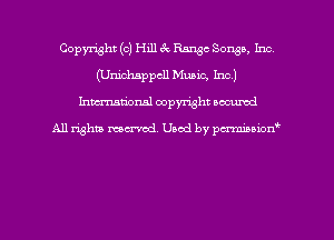 Copyright (c) Hill 3v Range Sousa, Inca
(Unichsppcll Music, Inc.)
hman'onal copyright occumd

All righm marred. Used by pcrmiaoion
