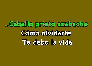 ..Caballo prieto azabache

C6mo olvidarte
Te debo la Vida