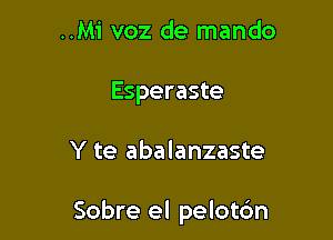 ..Mi voz de mando
Esperaste

Y te abalanzaste

Sobre el pelotdn