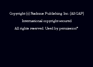 Copyright (c) dexnus Publishing Inc. (ASCAPJ
Inmn'onsl copyright Bocuxcd

All rights named. Used by pmnisbion