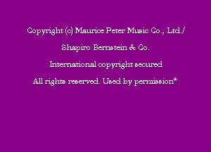 Copyright (c) Mam Peter Muaic Co, Ltd!
Shspim anm'n 3c Co.
hman'onal copyright occumd

All righm marred. Used by pcrmiaoion