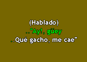 (Hablado)

..Ay!, gUey
..Quc'e gacho, me cae