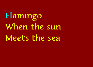 Flamingo
When the sun

Meets the sea