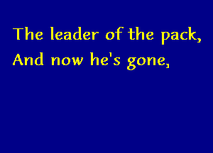 The leader of the pack,

And now he's gone,
