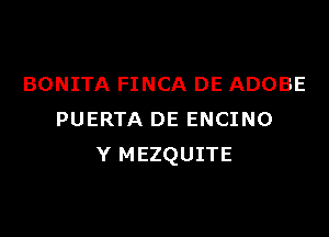 BONITA FINCA DE ADOBE

PUERTA DE ENCINO
Y MEZQUITE