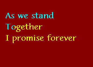 As we stand
Together

I promise forever