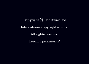 Copymht (c) Tm mec Inc
hmmional copyright oocurcd
All rights mowed

Used by pmnon'