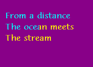 From a distance
The ocean meets

The stream