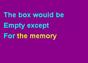 The box would be
Empty except

For the memory