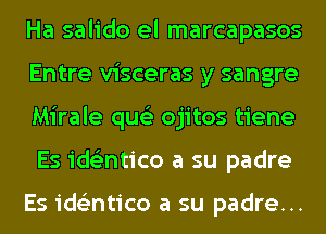 Ha salido el marcapasos
Entre visceras y sangre
Mirale qus'z ojitos tiene
Es ids'zntico a su padre

Es ids'zntico a su padre...