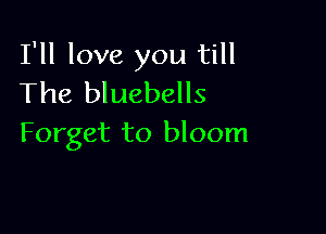 I'll love you till
The bluebells

Forget to bloom