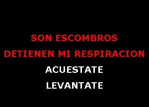 SON ESCOMBROS
DETIENEN MI RESPIRACION
ACUESTATE
LEVANTATE