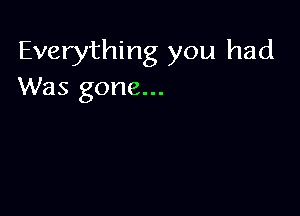 Everything you had
Was gone...