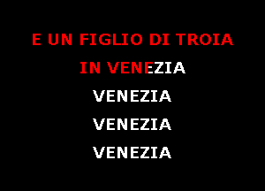 E UN FIGLIO DI TROIA
IN VENEZIA

VENEZIA
VENEZIA
VENEZIA