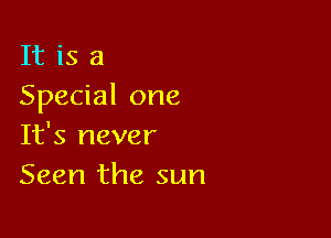 Itisa

Special one

It's never
Seen the sun