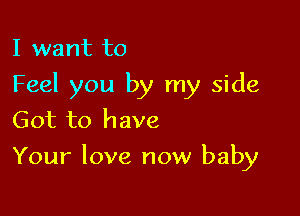 I want to

Feel you by my side

Got to have
Your love now baby