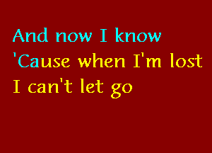 And now I know
'Cause when I'm lost

I can't let go