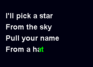 PHpMkasmr
From the sky

Pull your name
From a hat