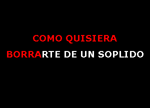 COMO QUISIERA

BORRARTE DE UN SOPLIDO