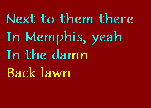 Next to them there
In Memphis, yeah

In the damn
Back lawn
