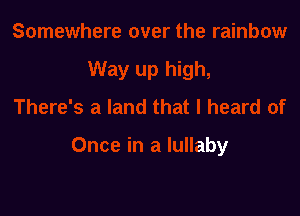 in a lullaby