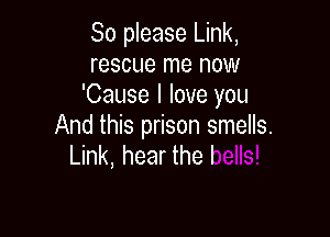 So please Link,
rescue me now
'Cause I love you

And this prison sme