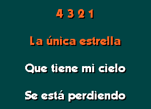 4 3 2 1
La (mica estrella

Que tiene mi cielo

Se csttEI perdiendo