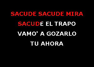 SACUDE SACUDE MIRA
SACUDE EL TRAPO

VAMO' A GOZARLO
TU AHORA