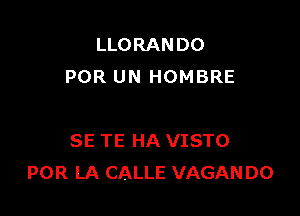 LLORANDO
POR UN HOMBRE

SE TE HA VISTO
POR LA CALLE VAGANDO